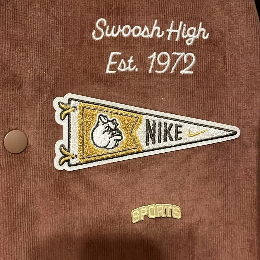 NWT Nike Therma Fit Varsity Jacket, Men’s Sz Medium, Brown - Picture 9 of 15